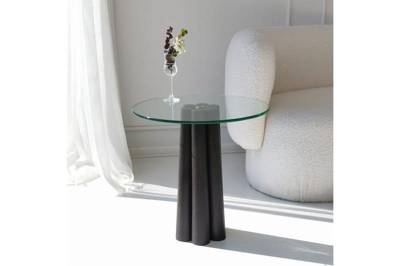Novera Stuebord 50 cm - Gjennomsiktig/Sort - Møbler - Bord - Sofabord & salongbord