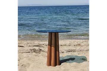 Novera Stuebord 50 cm - Valnøtt/Blå - Møbler - Bord - Sofabord & salongbord