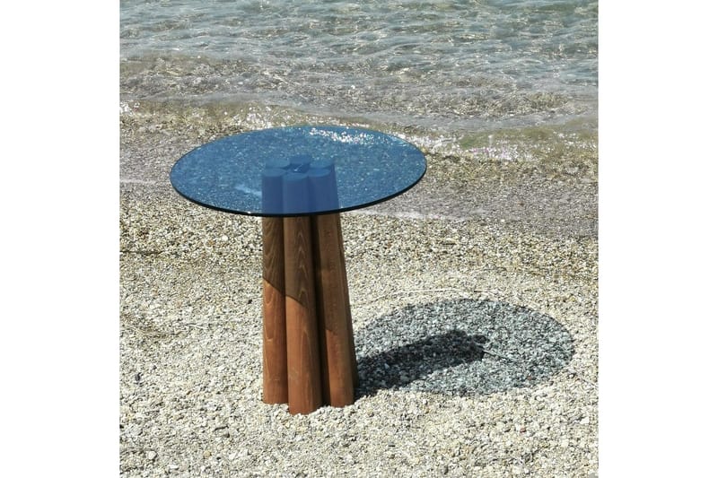 Novera Stuebord 50 cm - Valnøtt/Blå - Møbler - Bord - Sofabord & salongbord