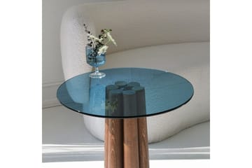 Novera Stuebord 50 cm - Valnøtt/Blå - Møbler - Bord - Sofabord & salongbord