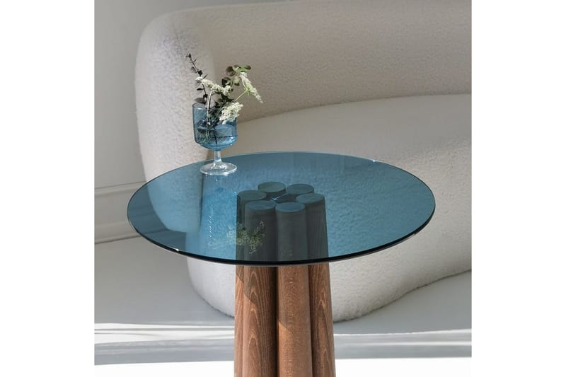 Novera Stuebord 50 cm - Valnøtt/Blå - Møbler - Bord - Sofabord & salongbord