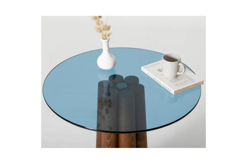 Novera Stuebord 50 cm - Valnøtt/Blå - Møbler - Bord - Sofabord & salongbord