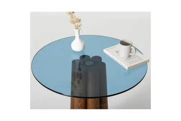 Novera Stuebord 50 cm - Valnøtt/Blå - Møbler - Bord - Sofabord & salongbord