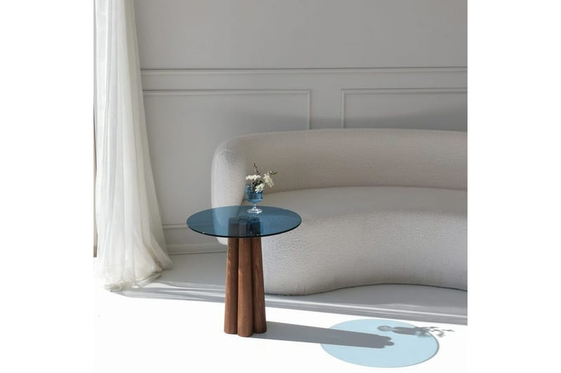 Novera Stuebord 50 cm - Valnøtt/Blå - Møbler - Bord - Sofabord & salongbord