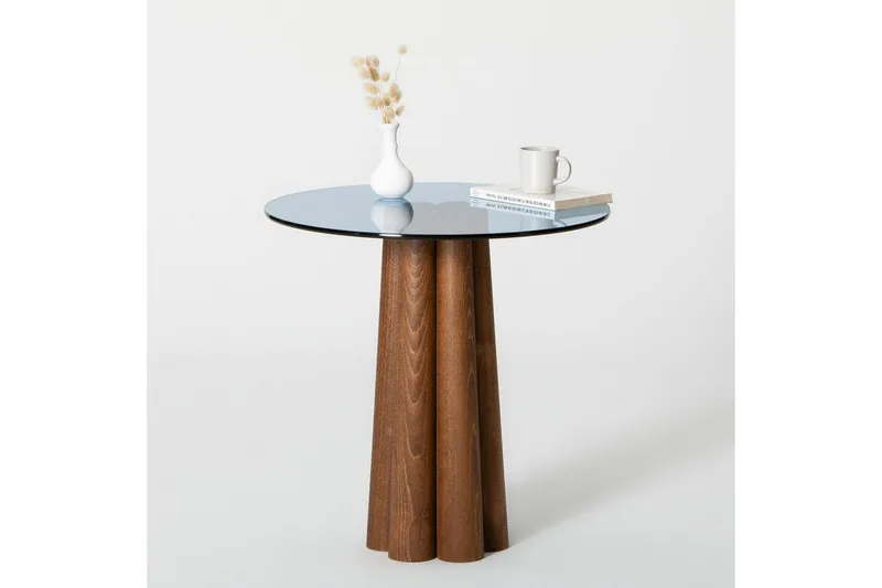 Novera Stuebord 50 cm - Valnøtt/Blå - Møbler - Bord - Sofabord & salongbord