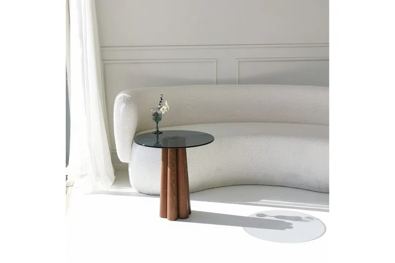 Novera Stuebord 50 cm - Valnøtt/Mørkegrå - Møbler - Bord - Sofabord & salongbord