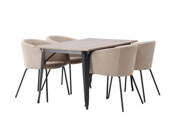 Ochovi spisebord 140 cm med 4 Berit karmstoler med armlener - Møbler - Bord - Spisegruppe