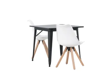 Ochovi Spisegruppe 80 cm Rektangulær med 2 Zeno Stoler - Svart - Møbler - Bord - Spisegruppe