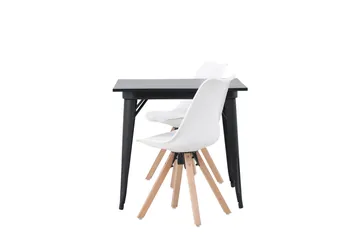 Ochovi Spisegruppe 80 cm Rektangulær med 2 Zeno Stoler - Svart - Møbler - Bord - Spisegruppe