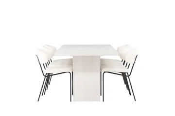 Olga Matgruppe 200 cm Rektangulær med 6 Chico Stoler - Hvid - Møbler - Bord - Spisegruppe