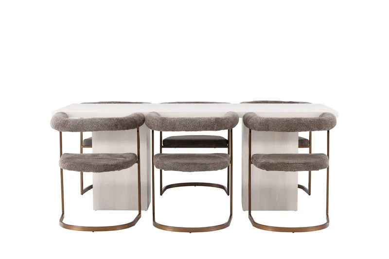 Olga Matgruppe 200 cm Rektangulær med 6 Morning Stoler, Brun