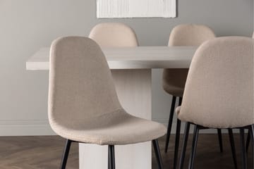 Olga Matgruppe 200 cm Rektangulær med 6 Polar Stoler - Beige - Møbler - Bord - Spisegruppe
