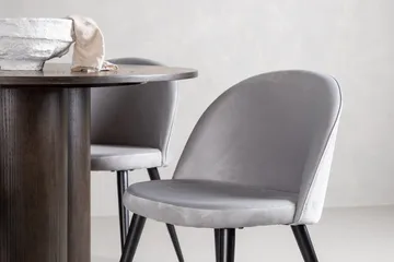 Olivero rundt spisebord 110 cm med 4 Velvet kjøkkenstoler i fløyel - Møbler - Bord - Spisegruppe