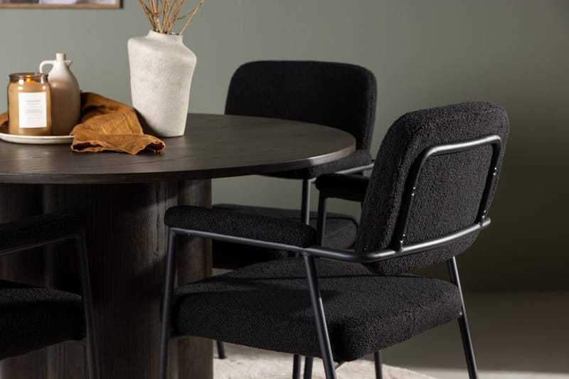 Olivero rundt spisebord 110 cm med 4 Yesterday spisestoler - Møbler - Bord - Spisegruppe