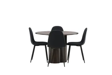 Olivero rundt spisebord 110 cm med 4 Polar spisestoler - Møbler - Bord - Spisegruppe