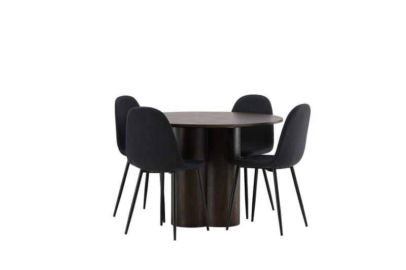 Olivero rundt spisebord 110 cm med 4 Polar spisestoler