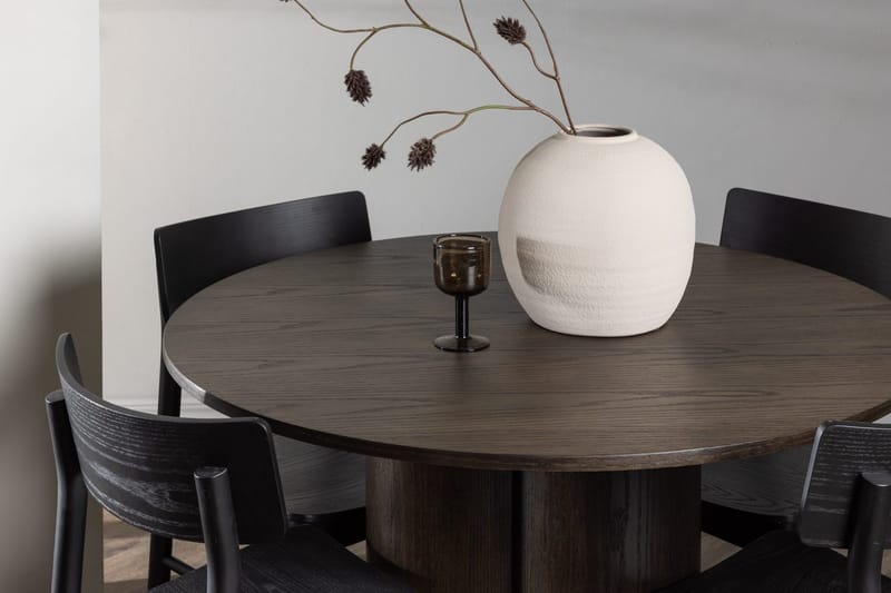 Olivero Spisebord 110 cm Rundt med 4 Montros spisestoler - Møbler - Bord - Spisegruppe