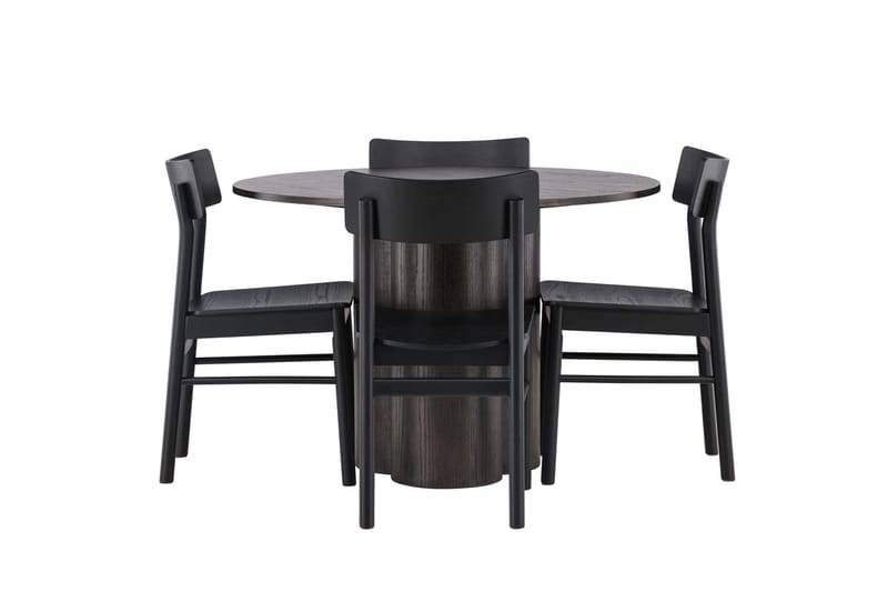 Olivero Spisebord 110 cm Rundt med 4 Montros spisestoler - Møbler - Bord - Spisegruppe