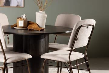 Olivero Spisebord 110 cm Rundt med 4 Seda Spisestoler - Mørkebrun - Møbler - Bord - Spisegruppe