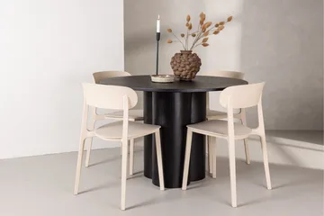 Olivia Matgruppe 110 cm Rund med 4 Åstol Stoler - Beige - Møbler - Bord - Spisegruppe