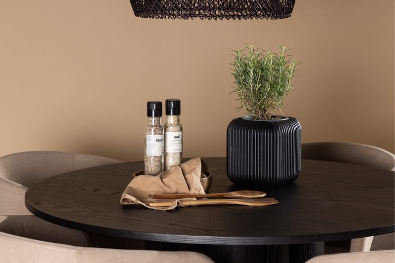 Olivia Matgruppe 110 cm Rund med 4 Berit Stoler - Beige - Møbler - Bord - Spisegruppe