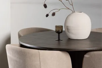 Olivia Matgruppe 110 cm Rund med 4 Berit Stoler - Beige - Møbler - Bord - Spisegruppe