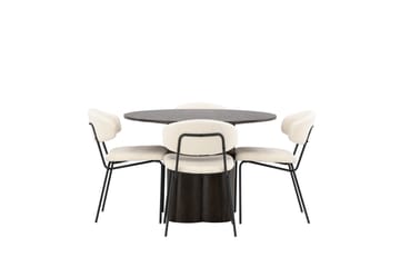 Olivia Matgruppe 110 cm Rund med 4 Chico Stoler - Mocca - Møbler - Bord - Spisegruppe
