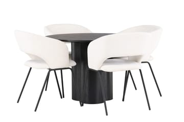 Olivia Matgruppe 110 cm Rund med 4 Day Stoler - Sort - Møbler - Bord - Spisegruppe