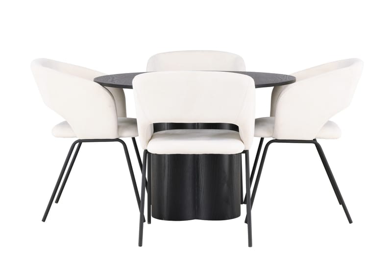 Olivia Matgruppe 110 cm Rund med 4 Day Stoler, Sort