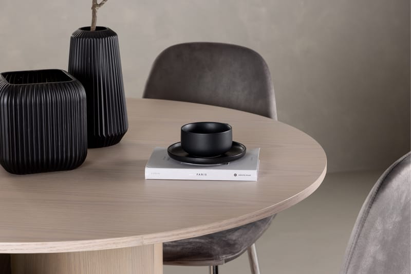 Olivia Matgruppe 110 cm Rund med 4 Eva Stoler - Whitewash - Møbler - Bord - Spisegruppe