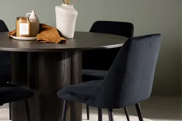 Olivia Matgruppe 110 cm Rund med 4 Night Stoler - Sort - Møbler - Bord - Spisegruppe