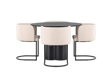 Olivia Matgruppe 110 cm Rund med 4 Simrishman Stoler - Beige - Møbler - Bord - Spisegruppe