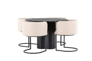 Olivia Matgruppe 110 cm Rund med 4 Simrishman Stoler - Beige - Møbler - Bord - Spisegruppe
