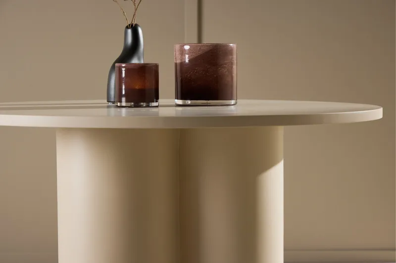 Olivia Sofabord 80 cm Rundt i Malt Tre - Beige - Møbler - Bord - Sofabord & salongbord