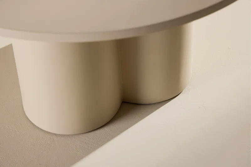 Olivia Sofabord 80 cm Rundt i Malt Tre - Beige - Møbler - Bord - Sofabord & salongbord