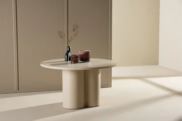 Olivia Sofabord 80 cm Rundt i Malt Tre - Beige - Møbler - Bord - Sofabord & salongbord