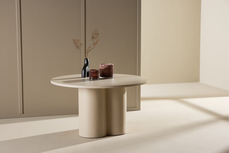 Olivia Sofabord 80 cm Rundt i Malt Tre - Beige - Møbler - Bord - Sofabord & salongbord
