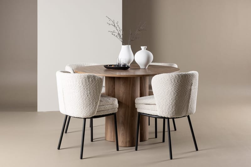 Olivia spisebord 110 cm med 4 Agnes spisestoler