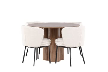 Olivia spisebord 110 cm med 4 Agnes spisestoler - Møbler - Bord - Spisegruppe