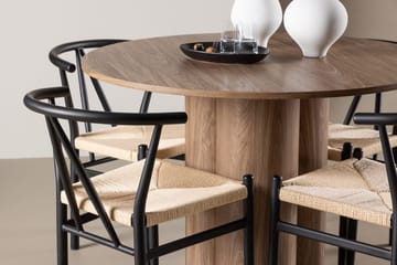 Olivia spisebord 110 cm med 4 Alfons armstoler - Møbler - Bord - Spisegruppe