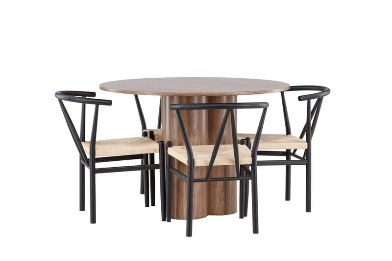 Olivia spisebord 110 cm med 4 Alfons armstoler - Møbler - Bord - Spisegruppe