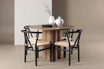 Olivia spisebord 110 cm med 4 Alfons armstoler - Møbler - Bord - Spisegruppe