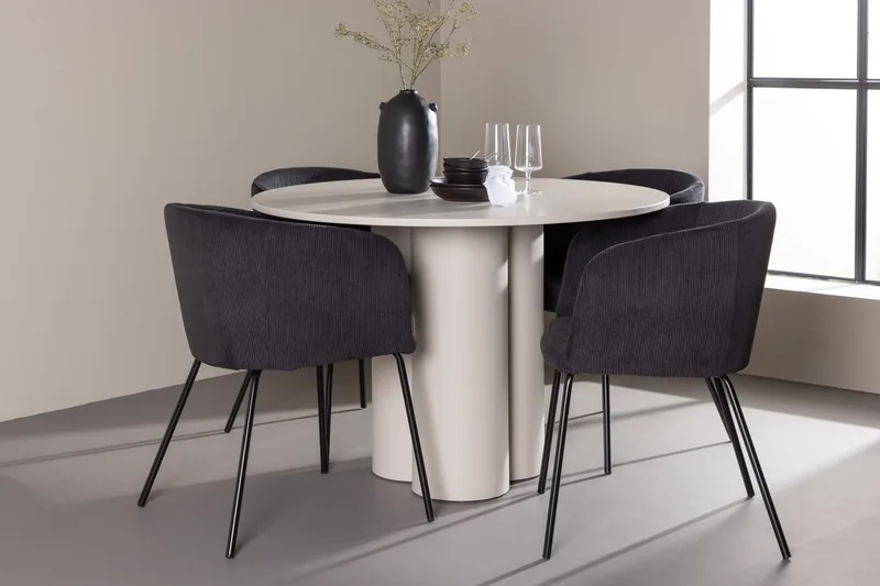 Olivia Spisebord 110 cm med 4 Berit Armstoler