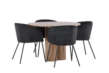 Olivia spisebord 110 cm med 4 Berit armstoler - Møbler - Bord - Spisegruppe