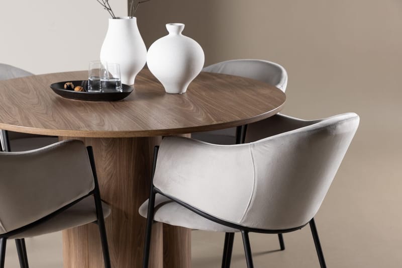 Olivia Spisebord 110 cm med 4 Evelina Armstoler - Møbler - Bord - Spisegruppe