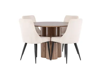 Olivia spisebord 110 cm med 4 Leone spisestoler - Møbler - Bord - Spisegruppe
