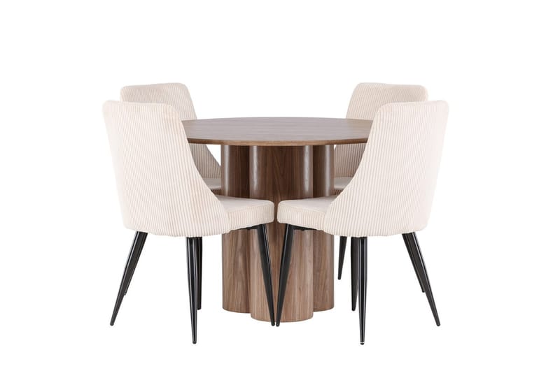 Olivia spisebord 110 cm med 4 Leone spisestoler - Møbler - Bord - Spisegruppe