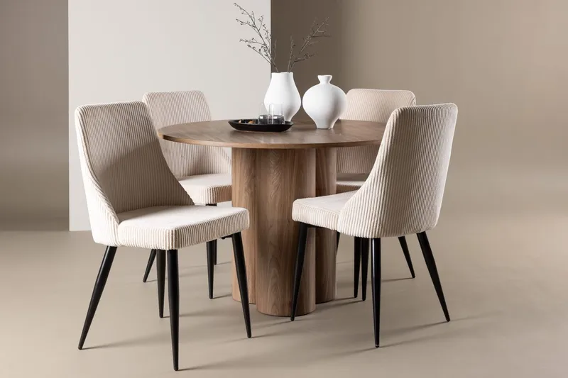 Olivia spisebord 110 cm med 4 Leone spisestoler