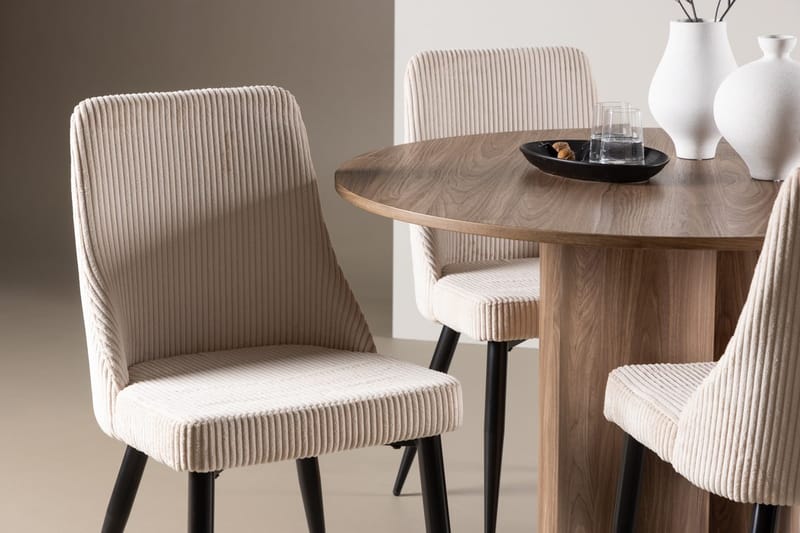 Olivia spisebord 110 cm med 4 Leone spisestoler - Møbler - Bord - Spisegruppe
