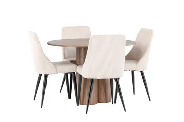 Olivia spisebord 110 cm med 4 Leone spisestoler - Møbler - Bord - Spisegruppe